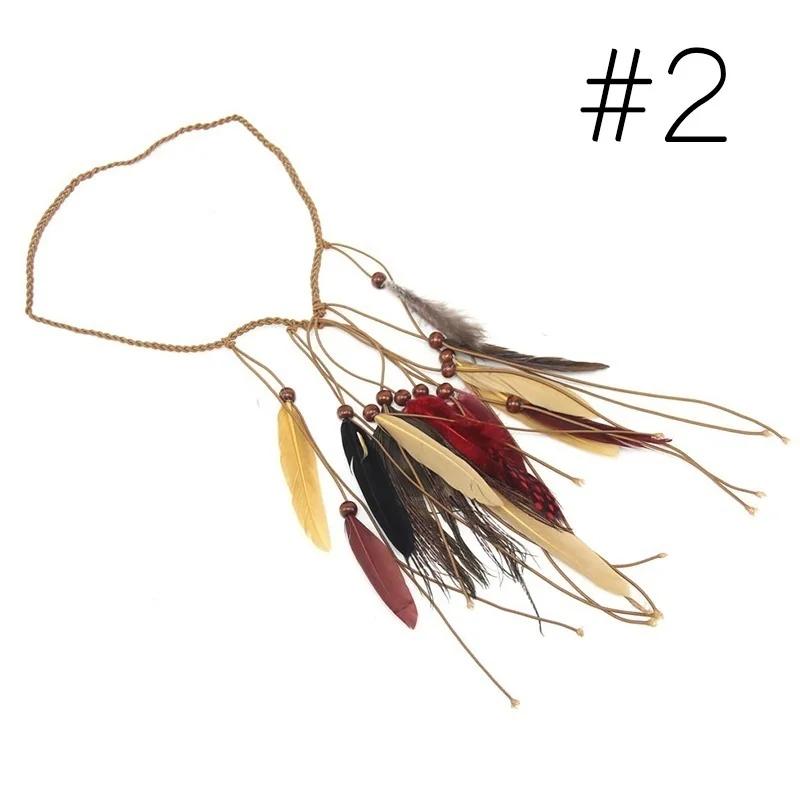 

Богемный ободок с перьями головной убор модные аксессуары для волос винтажная кисточка перо ободок для вечеринки украшение Fluorescence Yellow