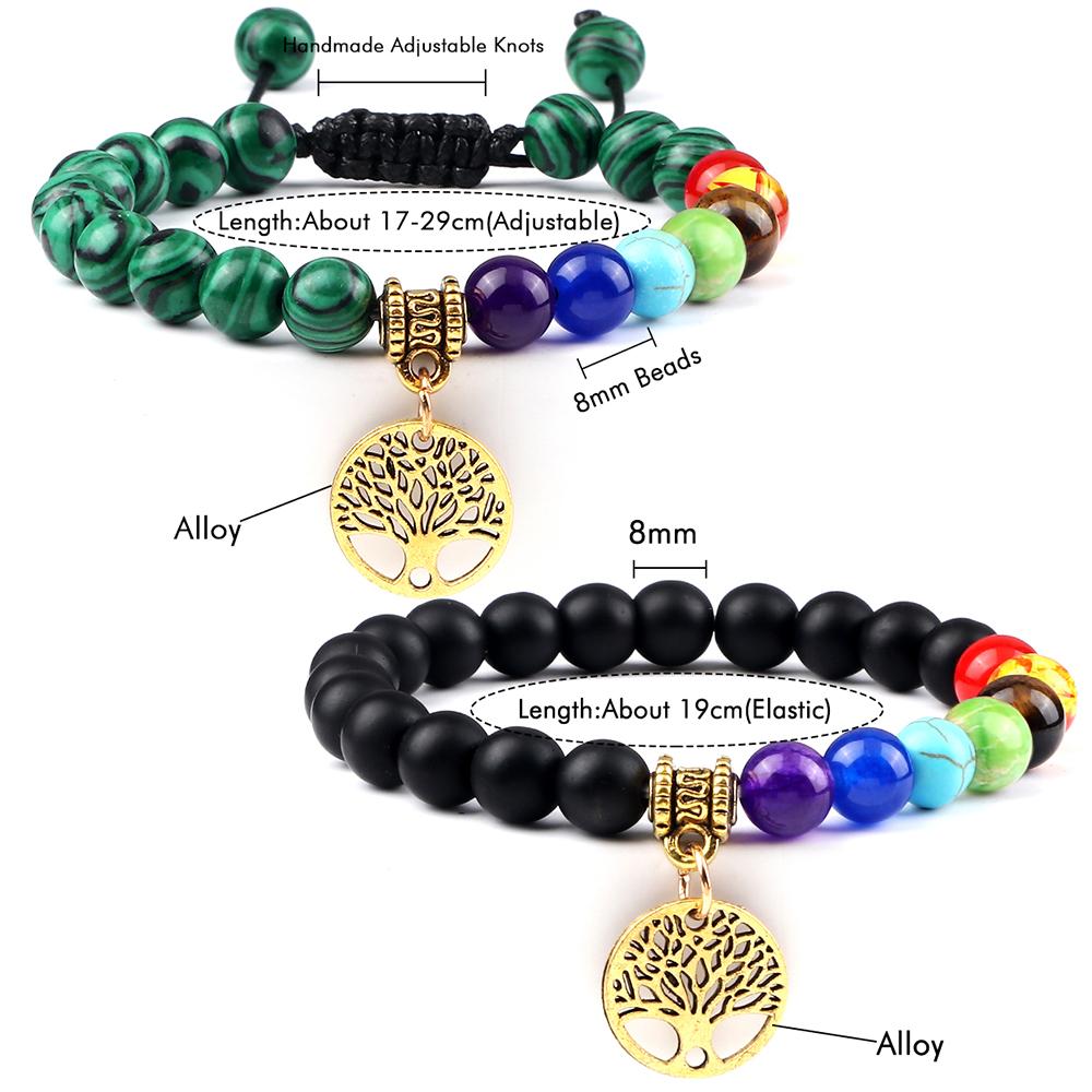 7 Chakra Life Tree Bracelets Natural Stone Reiki Healing Engry Beads Bracelets Women Men Yoga Bracelet Meditation Jewelry Gift