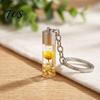 Wishing Bottle Pendant Dried Flower Glass Keychain, Mini with Keychain Keyring, Nature Inspired Charm for Backpacks Bags Purses Aesthetic