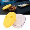 2 in 1 No Mess Snack Container   Proof Food Storage Snack Box with Finger Lid Keep Hands Clean Yellow