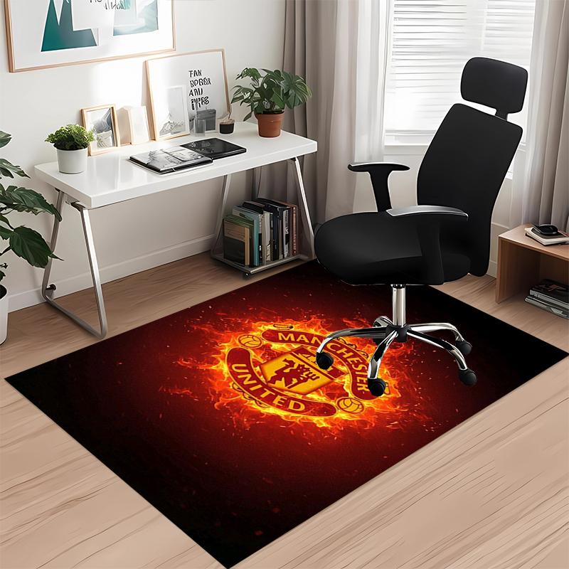 Manchester United Printed Carpet, for Office Chair Living Room Bedroom Kitchen Room Decor Gifts.