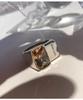 XINYI Silver Color Wide Rings for Women New Trendy Elegant Vintage Simple Good Luck Zircon Party Jewelry Birthday Gifts