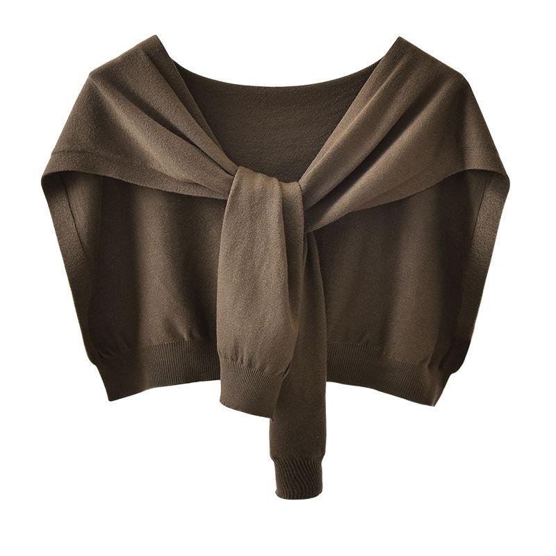 Korean Cashmere Wool Knit Women Fake Collar Shawl Summer Air Conditioned Shoulder Protect Cervical Spine Thicken Warm Scarf Q36