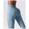 Women’s Yoga Trousers: Back V-Cut, Waist-Defining, Butt-Lifting, Peach-Shaped, High-Waisted Sports and Fitness Trousers, Skin-Tone Sports Trousers