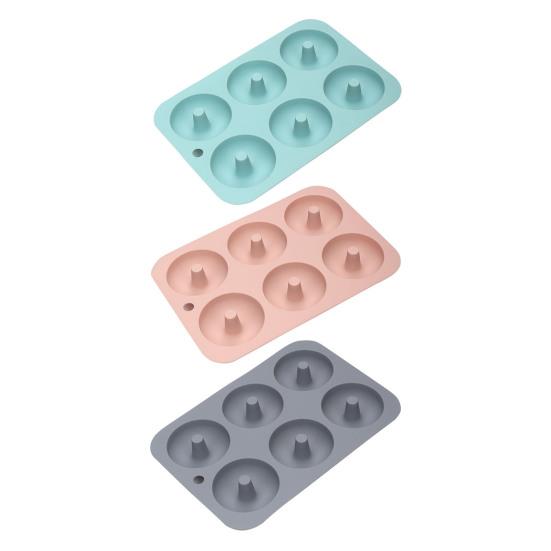 Silikon-Donut-Form für 6 Donuts Antihaft-Bagel-Backform Hitzebeständig 6-Kammer-Donut-Formen für Kuchen, Kekse, Bagels, Muffins