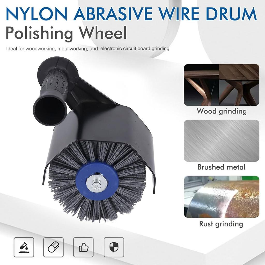 Angle Grinder To Polisher Accessories,Wire Drawing Attachment Burnishing Polishing Machine with M14 Handle, Tool Set for Metal Stainless Steel Wood