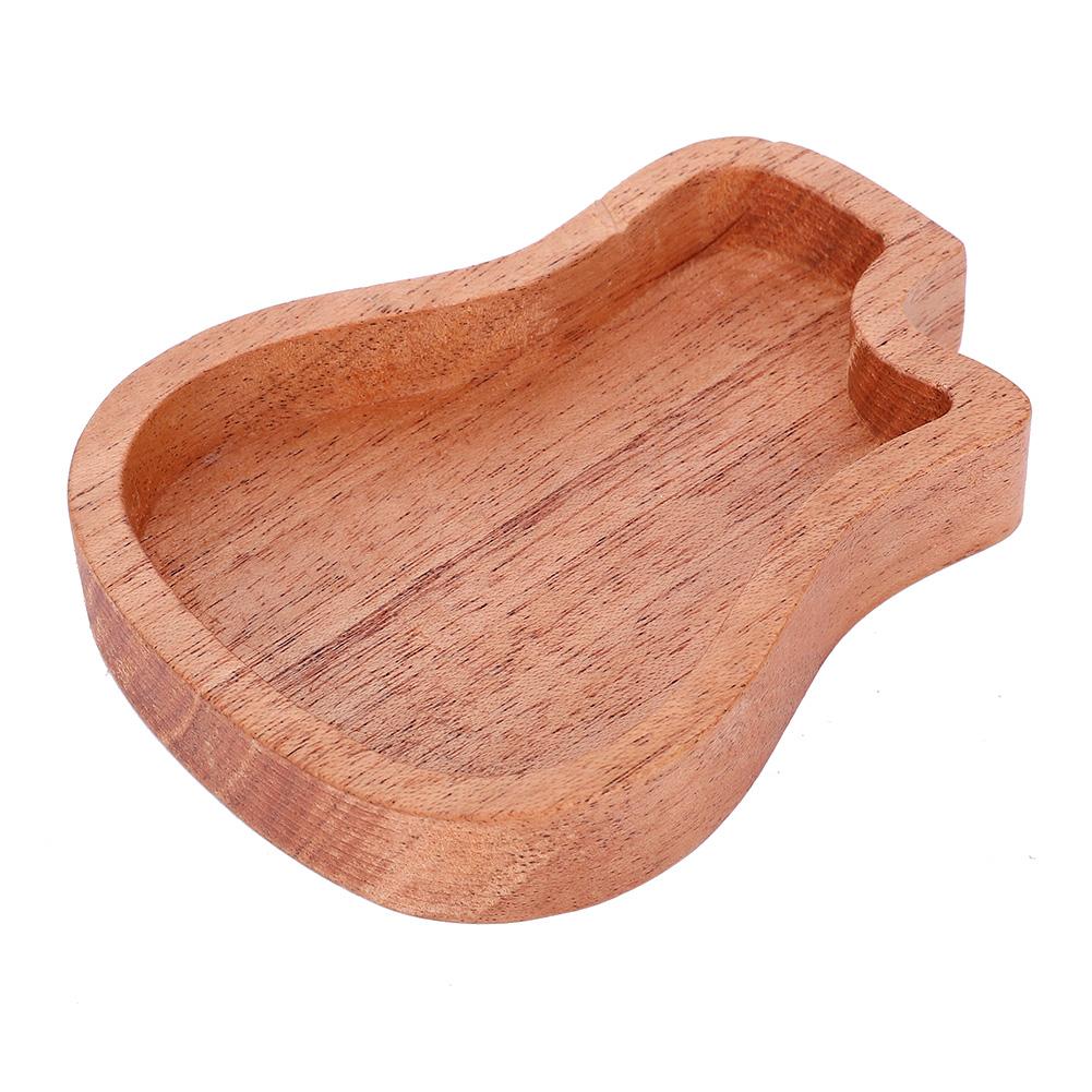 Wooden Guitar Pick Box Mahogany Guitar Shape Picks Case Musical Instrument Accessories