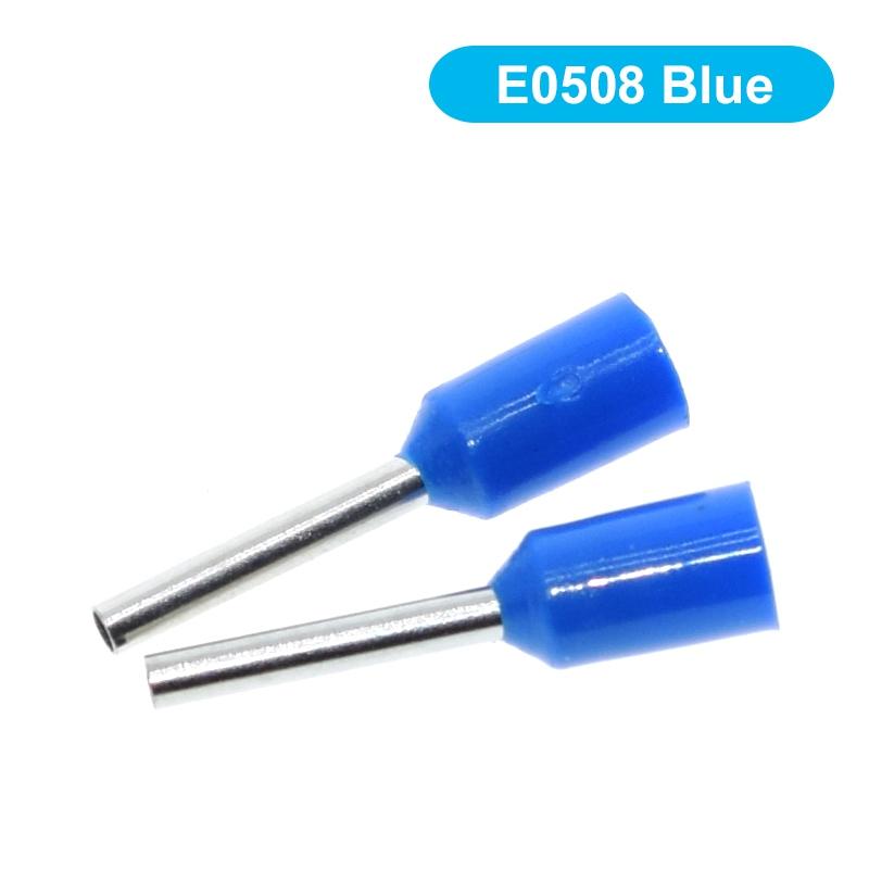 100pcs E0508 E2508 Tubular Wire Cold Pressure Connector Electrical Cable Crimps Wire Ferrules 22AWG Wire VE0508 VE2508