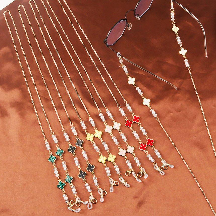 Buy Pearliky 77cm Eyeglass Chains Fashion Women Pearl Fourleaf Clover