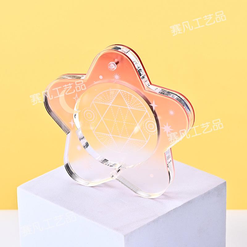 Gu Mei Acrylic Badge Display Stand: Customizable Badge Holder with Built-in Collection Brick, In Stock, Ideal for Star DIY Projects.