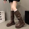 Western cowboy wasteland wind long high boots children 2025 autumn and winter new thick-soled piling boots two wear knight boots