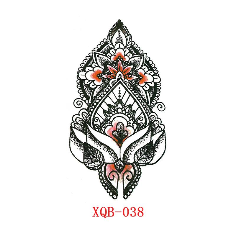 Kleine Ganzarm-Tattoo-Aufkleber, Blumenbuchstaben, Tier-Tattoo-Aufkleber, Schwarze Aufkleber Tattoo