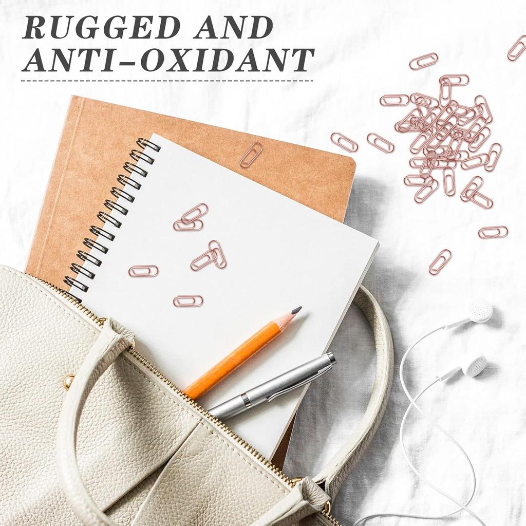 100 Pieces Metal Mini Paper Clips 0.59inches (15mm) Finish Steel Tiny Paper Clips Journaling Decorative Small Paper Clips Clamps Office Paperclip for