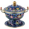 Cloisonne Copper Single-Person Hot Pot with Alcohol Stove