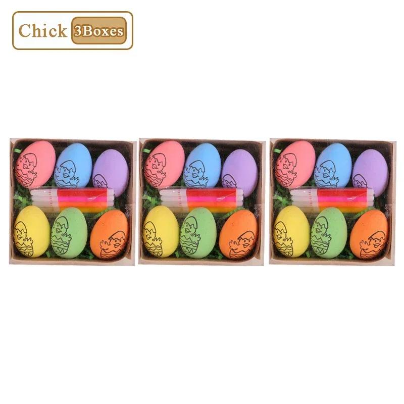 1-10 Sets Handgemachtes DIY Doodle Ostereier Malen Bastelset Feiertags-Hängeornamente Kreative Kunstmaterialien für Partydekoration