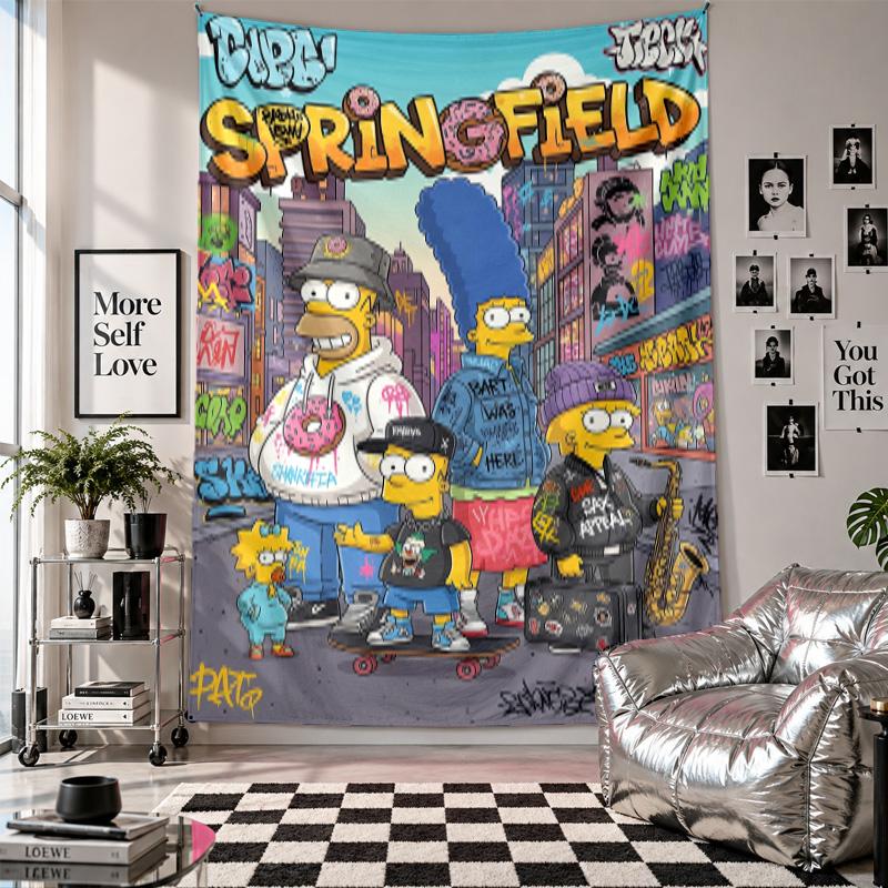 Wall TapestryThe Simpsons Art Hanging Cloth Decorative Background Cover for Room Decoration