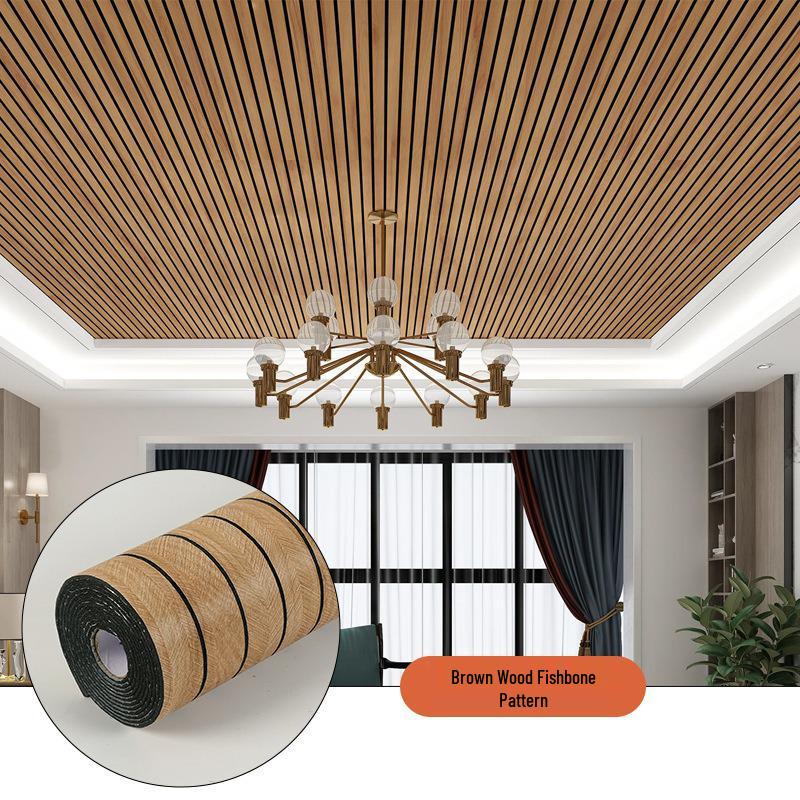 3D Lattice Wood Veneer Self-Adhesive Wall Panel Decor Sticker