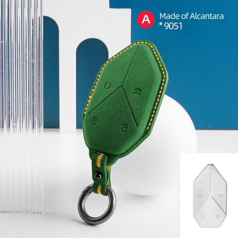 For BYD DMI Formula leopard 5 Car Key Case Alcantara Suede Keychain Cover Shell Protector Auto Interior Accessories 2025 2025