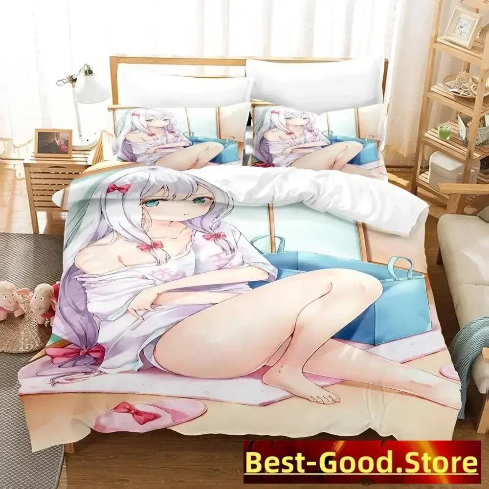 Sagiri Izumi Bedding Set Single Twin Full Queen King Size Bed Set Adult Kid Bedroom Duvetcover Sets Anime Parure De Lit Bed