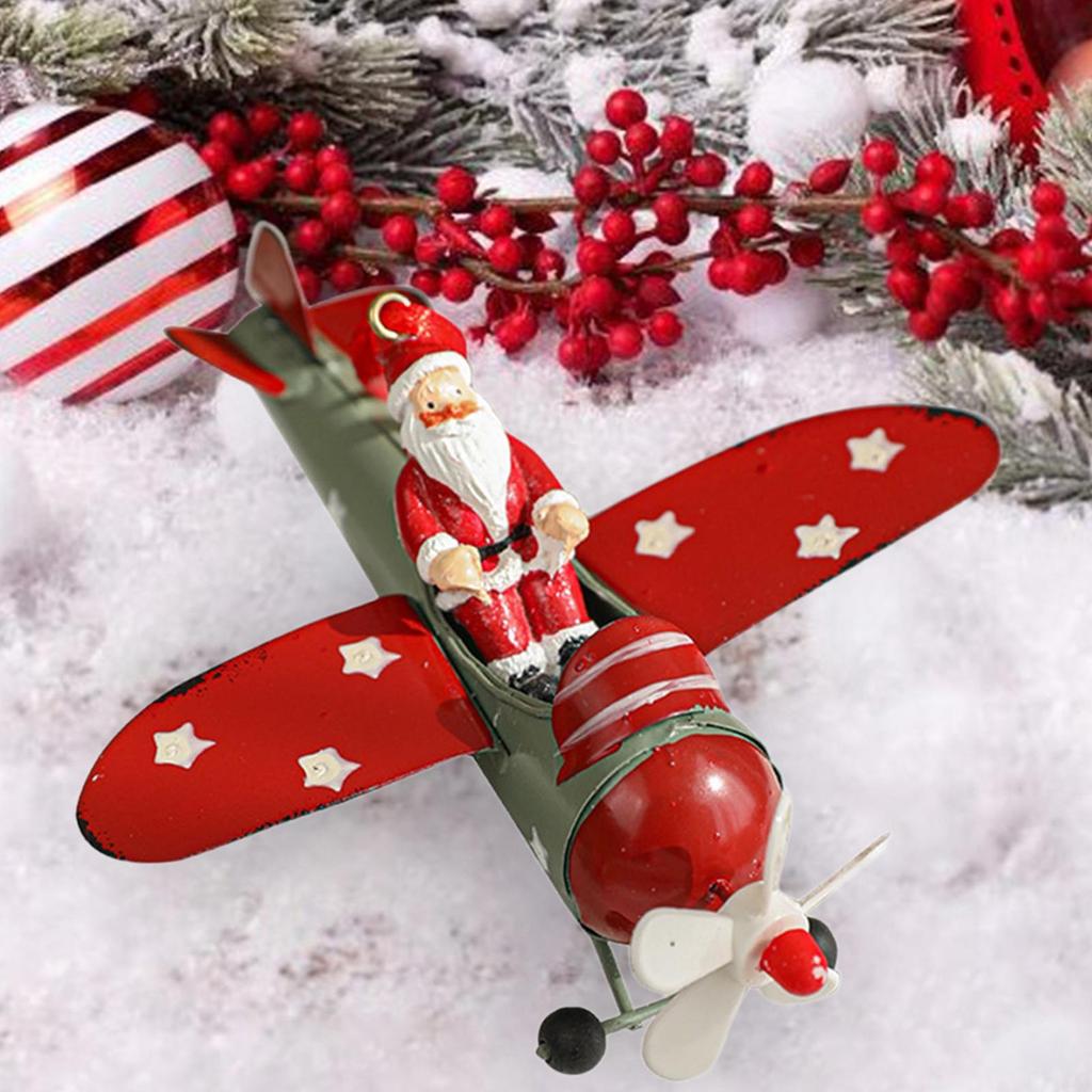 Kerst Vliegtuig Decoratie Kerstboom Decoratie Hangend Vliegtuig Ornament voor Slaapkamer Kantoor Festivals Open Haard Thuis