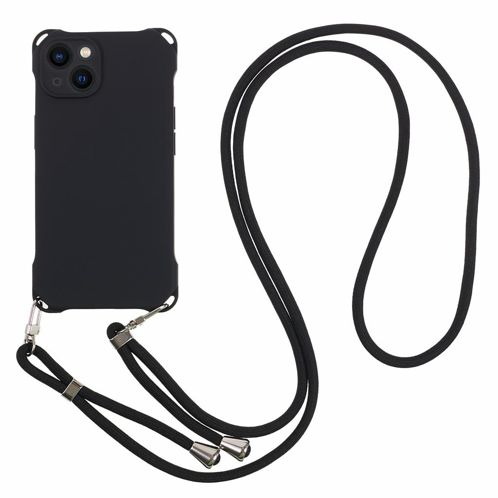 Phone Cover for iPhone 13 6.1 inch Four Corner Thickened Anti-drop TPU Phone Case with Hanging Rope