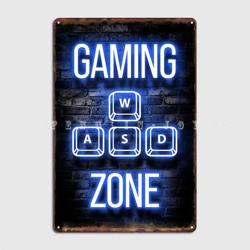 Wasd Игровая Зона для ПК Цитата Металлическая Табличка Клуб Дом Клуб Бар Дизайнерские Пластины Оловянный Знак Постер 20x30cm