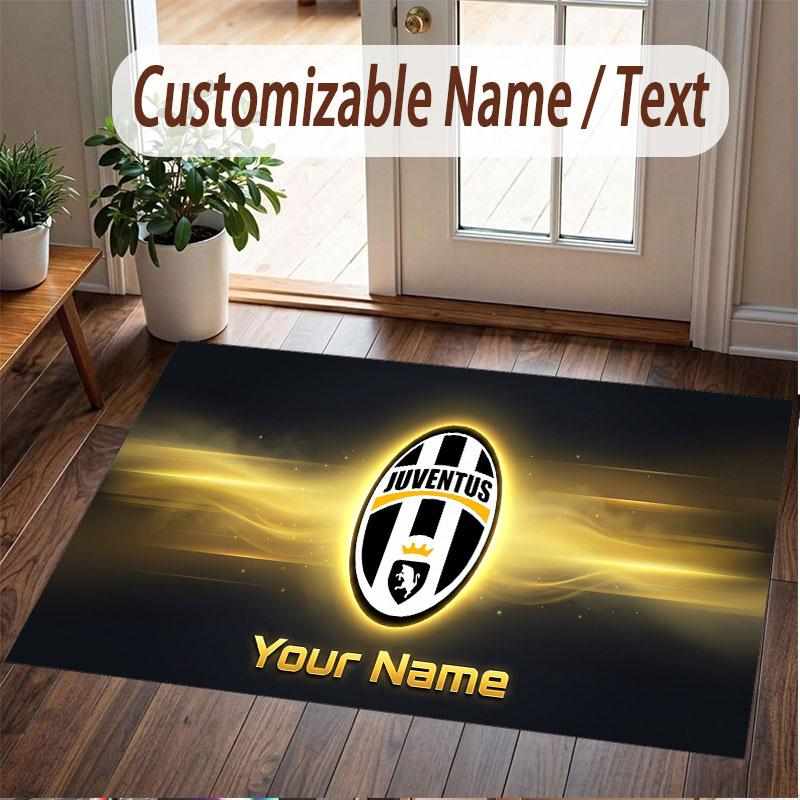 Tappeto Personalizzato Modello Juventus FC Stampa Nome Testo Morbido Antiscivolo Tappeto per Pavimento per Decorazione Interna Casa