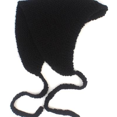 Berretto con paraorecchie in maglia nera universale per la chimica
