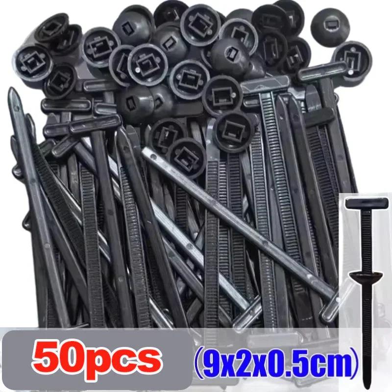 Nylon Universal Cable Tie Buckle-Heavy Duty Zip Ties Holder with Pin Button Design Plastic Cable Ties Tool Fasteners Car Body