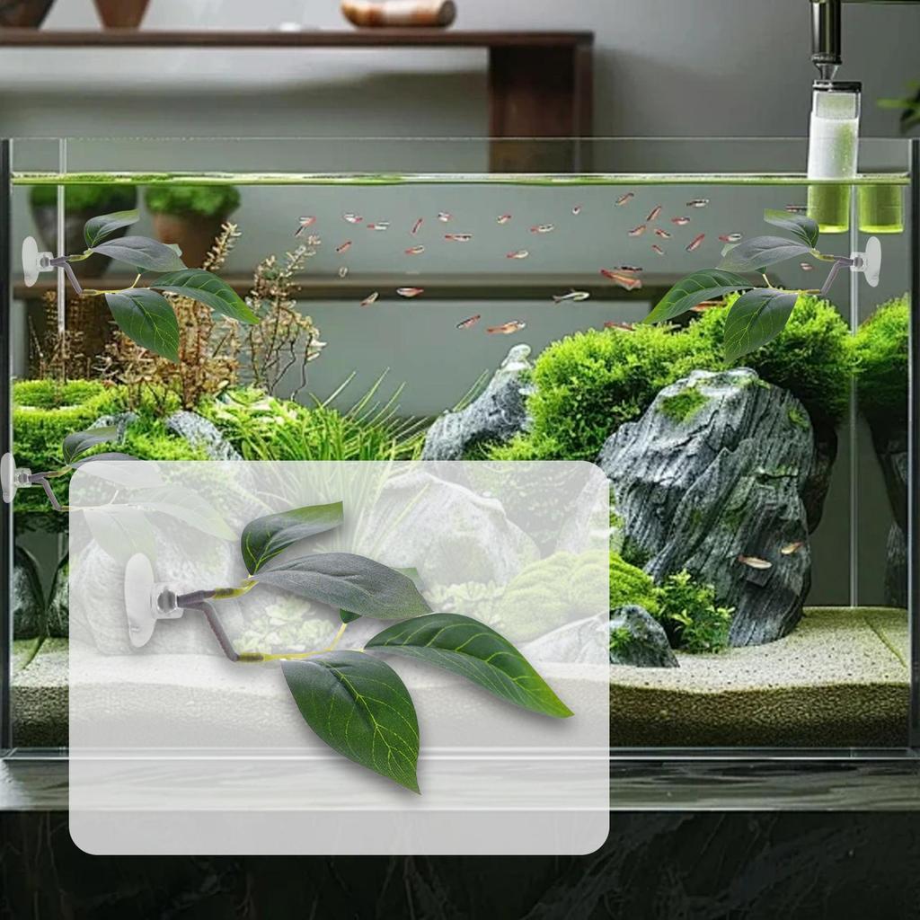 Betta Fish Leaf Pad Aquarium Decor,Fish Tank Decoration with Suction Cup Simulating Habitat for Resting Bed Sleeping Hiding