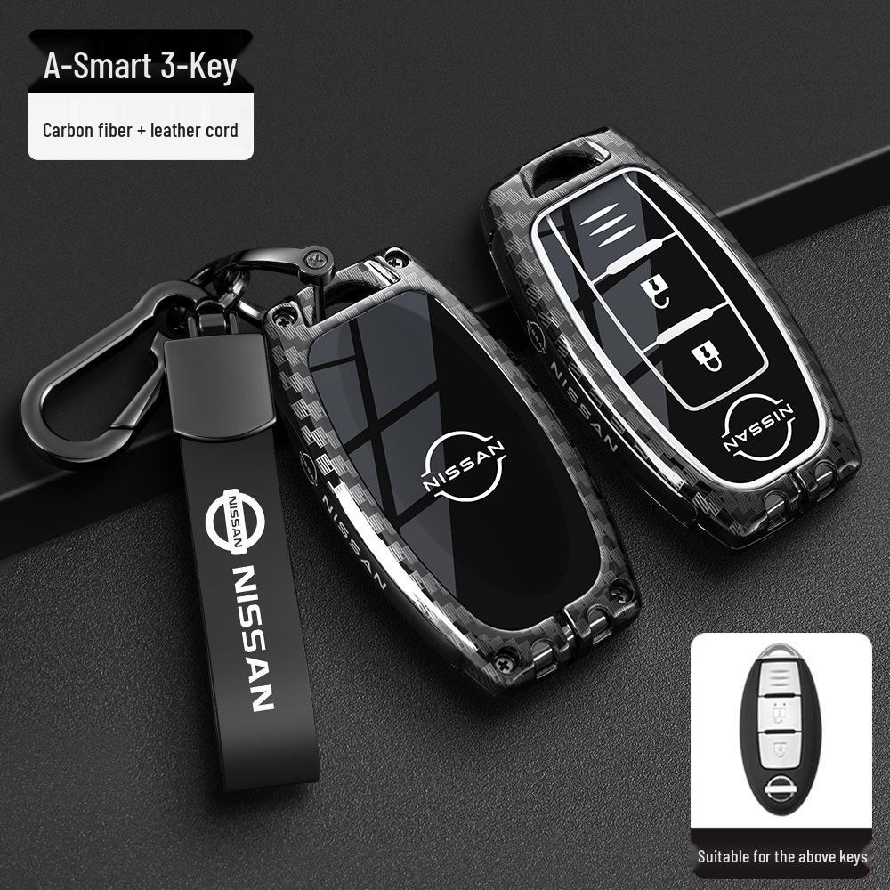 Nissan Schlüsseltasche Abdeckung: Passt für neue Sylphy, Teana, Tiida, Qashqai, X-Trail, Bluebird Modelle, Inklusive Schlüsselanhänger für Männer