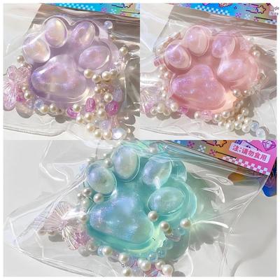 Pink Gold Cat Paw Squishy Toy for Girls - 2024 Decompression Artifact
