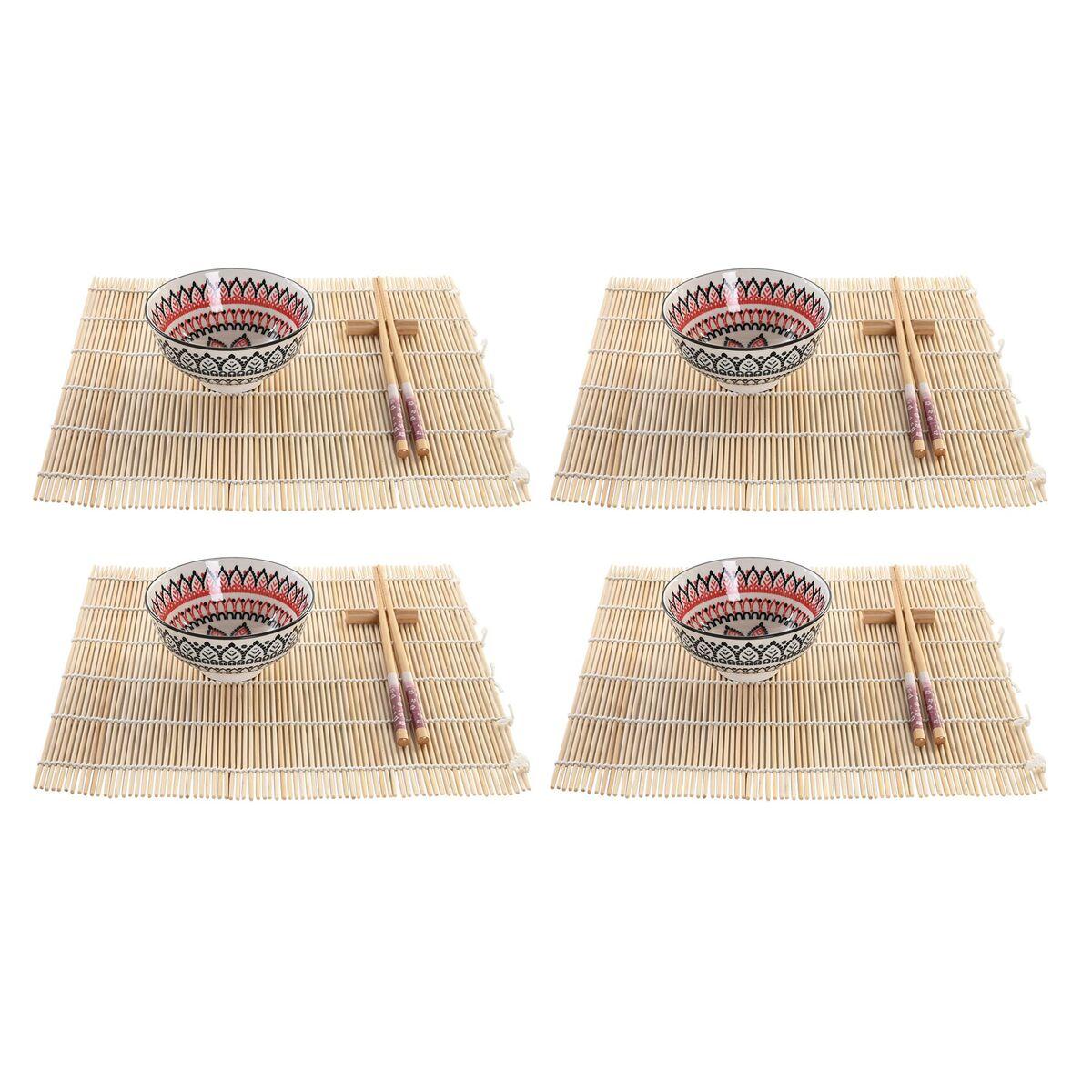

Набор для суши DKD Home Decor 14,5 x 14,5 x 31 см Многоцветная Мандала Восточный керамогранит (16 шт.) TU прозрачный