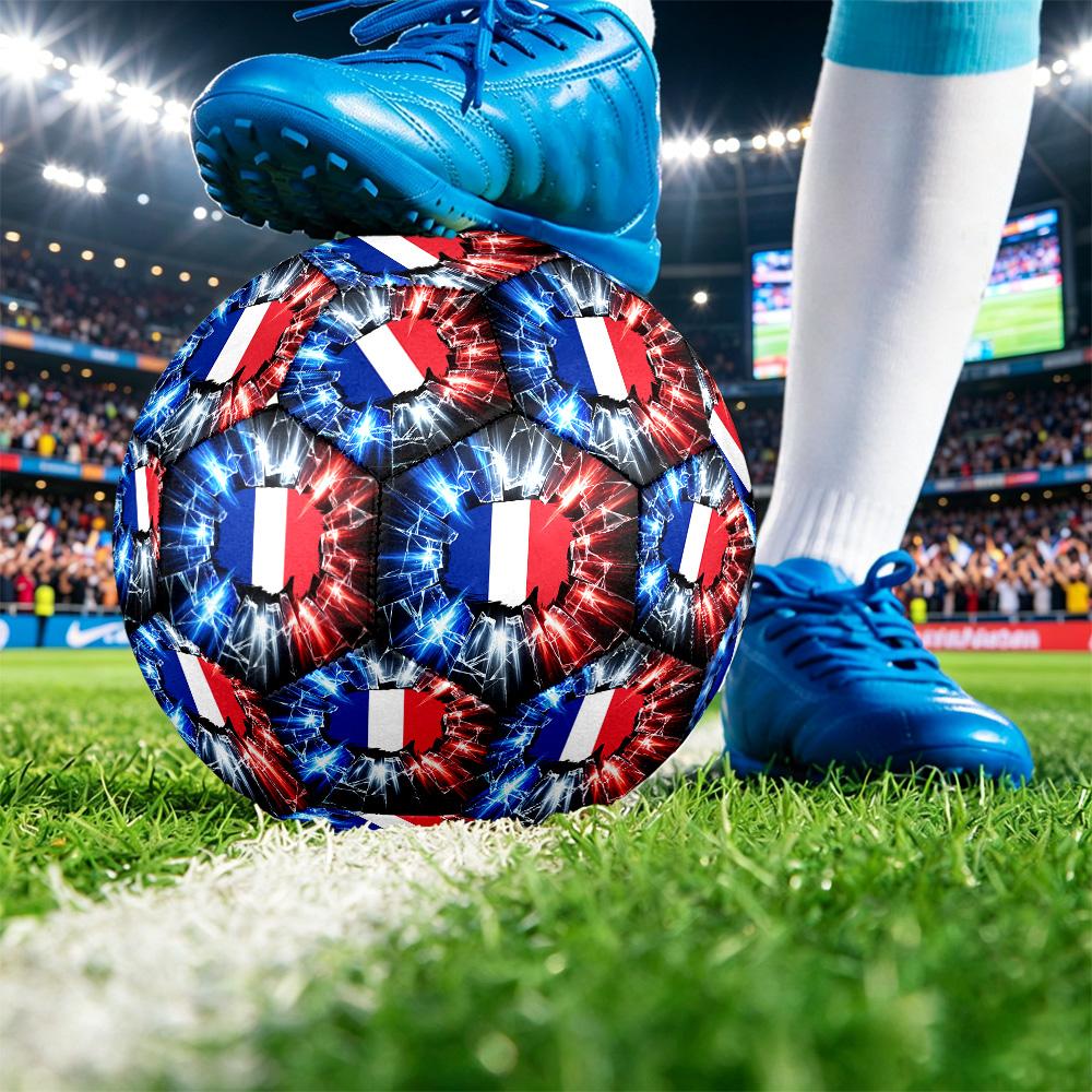 France Football Printed Size 5 Soccer Ball Wear Resistant Standard Adult Training Football Fan Gift for Indoor Outdoor Match Sports