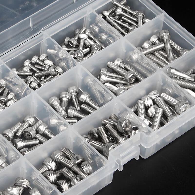 GUWANJI 304 Stainless Steel Hex Socket Bolt & Nut Assortment Set