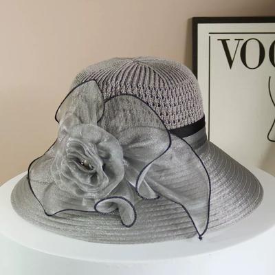 Summer New Versatile Sunshade Sunscreen Hat Children Organza Flower Breathable Big Edge Bucket Hat Travel Fashion Basin Hat
