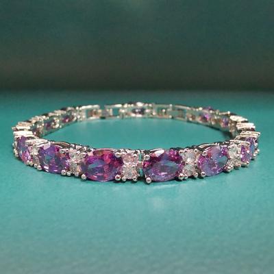 Egg Shaped Bracelet European and American Bracelet Platinum Plated Crystal for Ladies