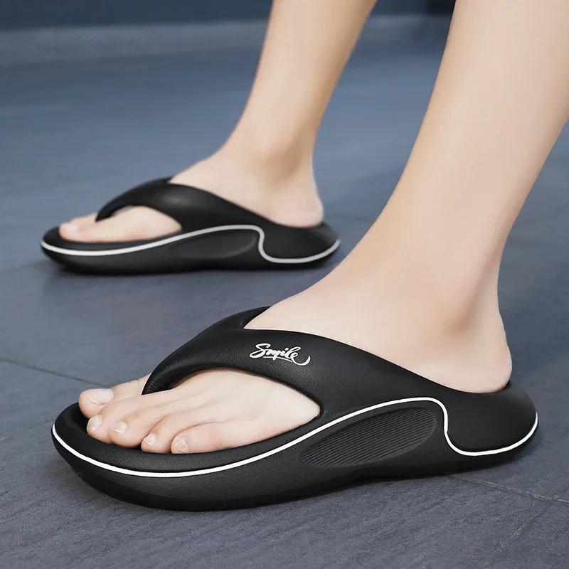 Summer Men Flip Flops Soft Sole EVA Beach Slippers for Men Outdoor Platform Casual Shoes Home Non-slip Bathroom Slides Shoes