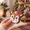 Cartoon Christmas Tree Decor Wooden Vintage Table Ornament Wood Sign Rustic 2D Santa Claus Holiday Gift Tags for Snowman Penguin Desktop Sign