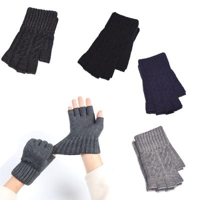 Gebreide Halfvingerhandschoenen Effen Kleur Wanten Hoge Kwaliteit Vingerloze Handschoen Unisex