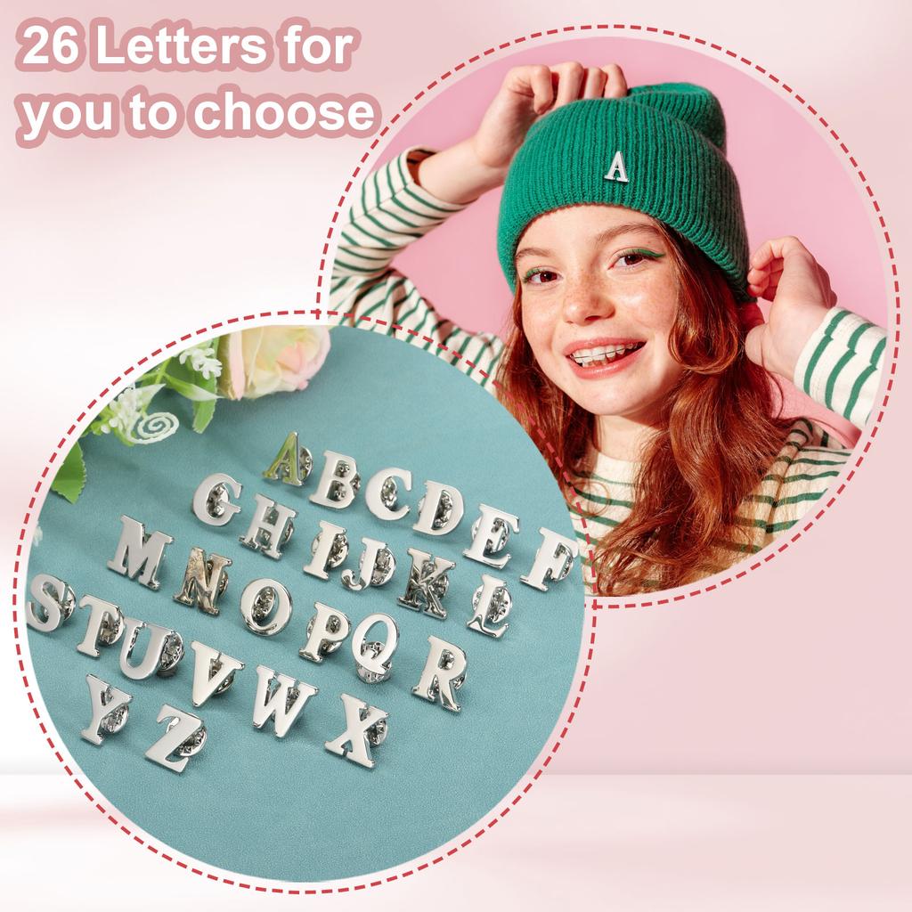 Uxcell Letter Lapel Pins, Initial Alphabet Collar Pins Letter Brooch Pins for Women Men Shirt Dress Suits Coat Collar Letter A-Y