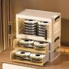 Cosmetic Storage Box Desktop Drawer Type Dust-proof Stackable & Collapsible Large Organizer Box with Transparent Double-door