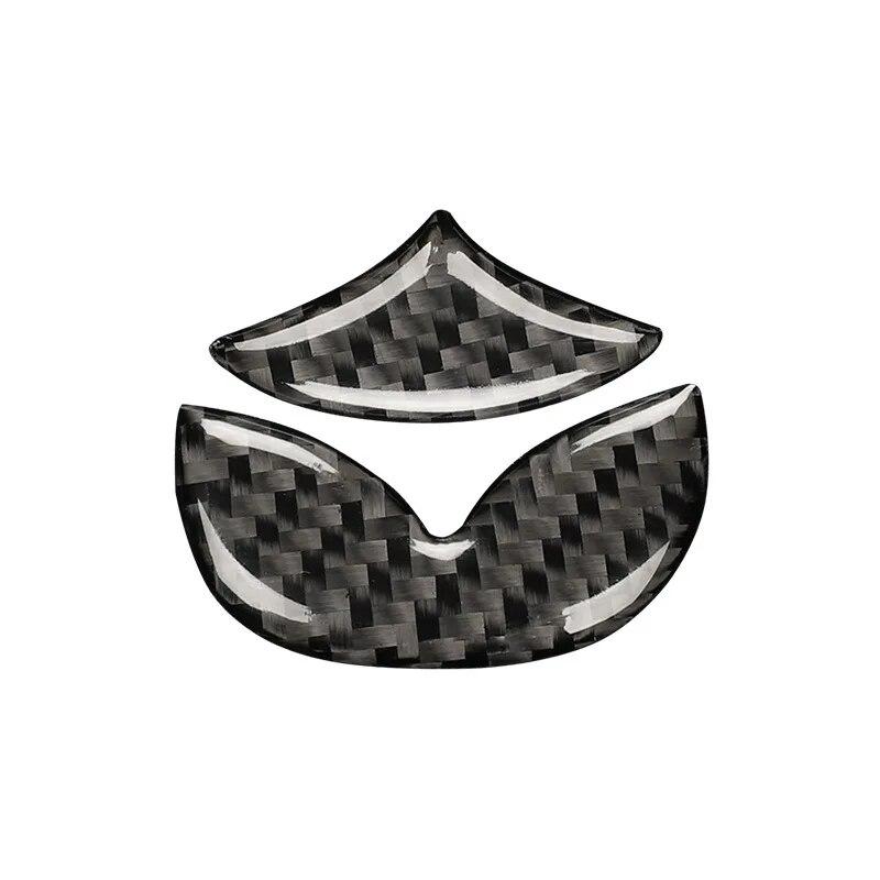 

2 шт., углеродное волокно для Mazda 3 AXELA-2023, панель рулевого колеса автомобиля, декоративные наклейки с логотипом, автомобильные аксессуары для интерьера чёрный