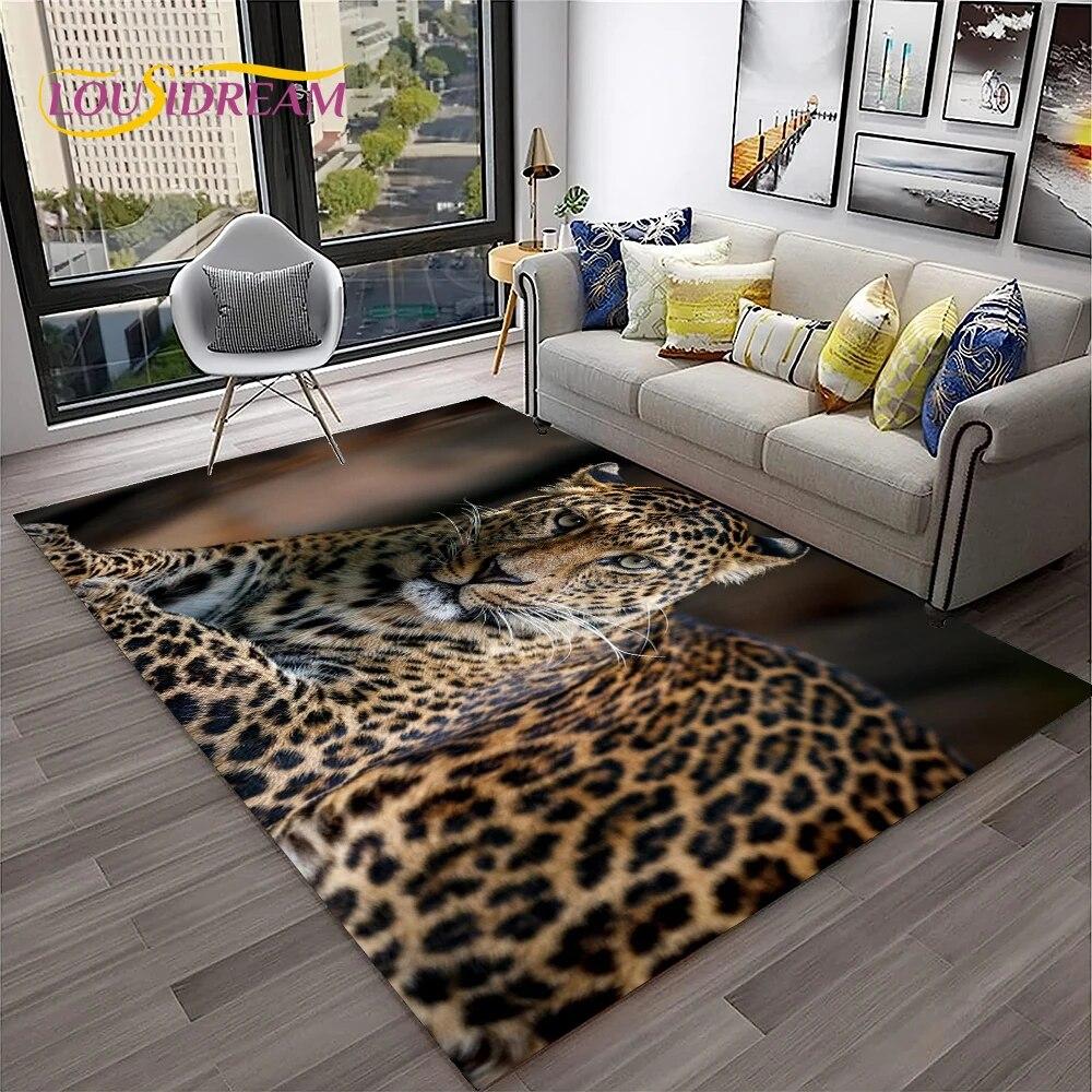 Beast Leopard Cheetah Cartoon Animal Carpet Rug for Home Living Room Bedroom Sofa Doormat Decor,kids Area Rug Non-slip Floor Mat