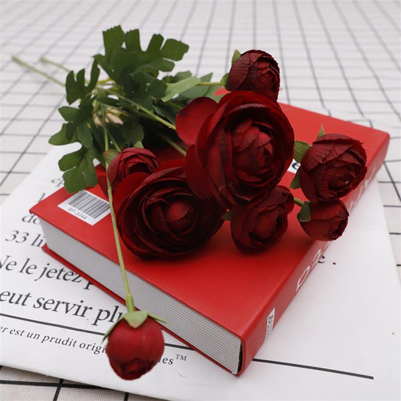1PCS Artificial 4 Heads Lotus Flower Bouquets Simulated Flower Ornaments Indoor Decorations