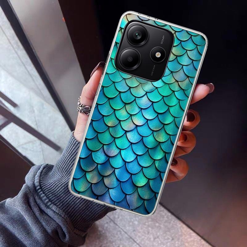 

Fish Scale Pattern Mermaid Phone Case For Xiaomi Redmi Note 15 14 14S 13 12S 12 Pro Plus 11S 11 10S 10 4G Cover 11E 11T 5G Print Redmi Note 13 4G