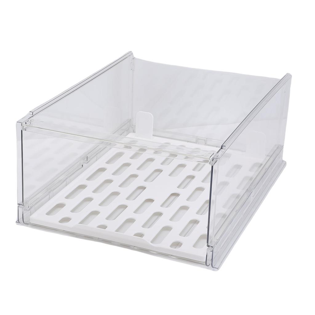 Förvaringslåda för garderob PET Stapelbar Genomskinlig Hyllorganisatör Lådförvaringslåda för Garderob Sovrum Skåp Kök