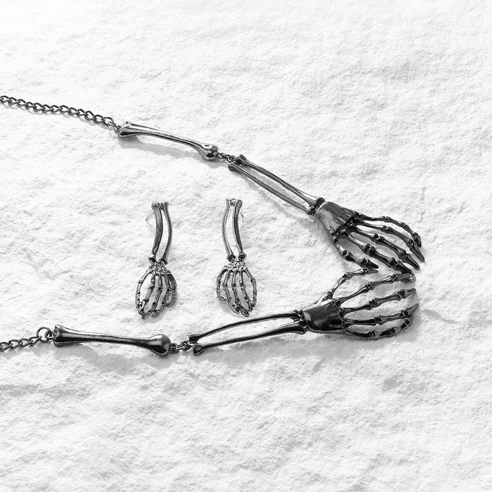 Hip Hop Chains Choker Earrings Set Gothic Punk Necklace Earring  Holiday Accessories