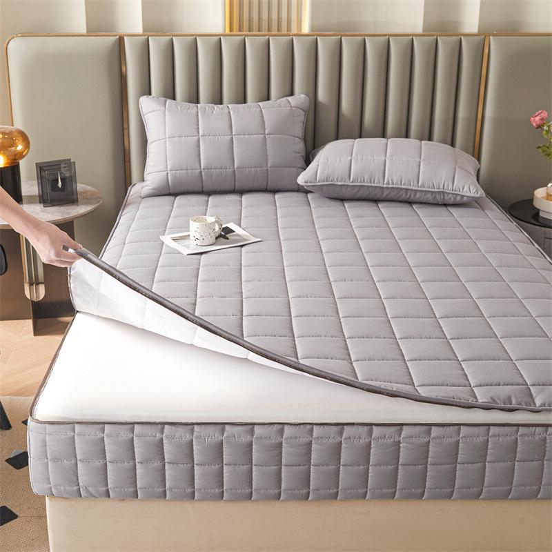 Premium Zippered Quilted Mattress Protector - Dustproof Six-Sided Fitted Sheet Cover
