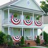 3 X 6 Feet Pleated Fan Flags, Patriotic Half Fan Buntings, Suitable For Gardens, Fences, Fences, Fence Decorations